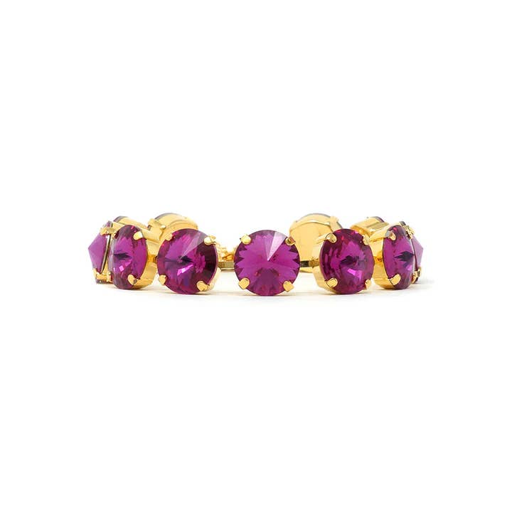 Crystal Bracelet (12mm, Fuchsia, Gold) for wholesale by realia by jen