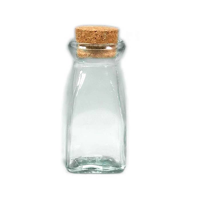 Portofino International Trading, USA - Wholesale Decorative Jar - Square Glass Bottle with Cork Stopper
