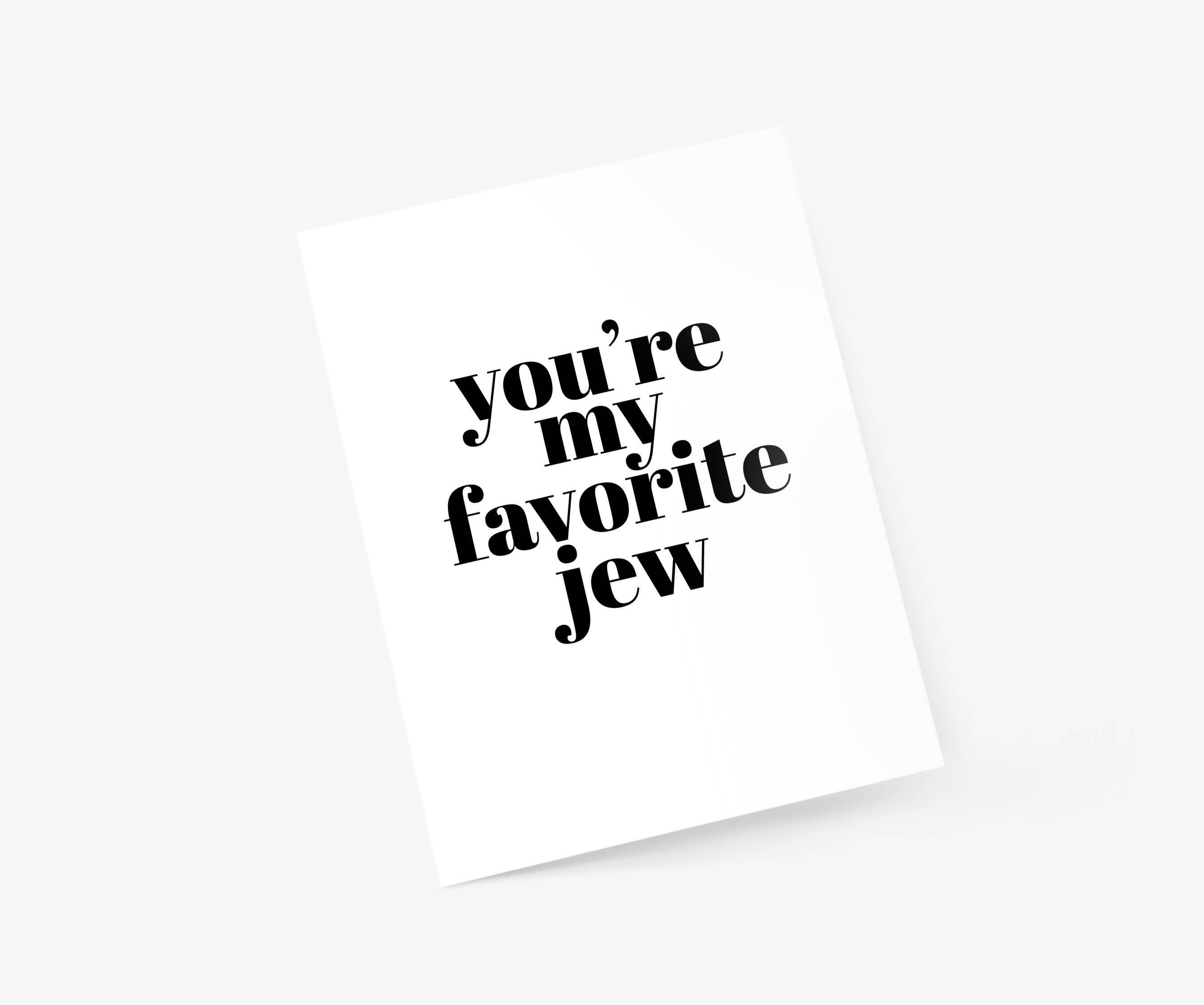 Footnotes - Wholesale Hanukkah Card - You're My Favorite Jew - Hanukkah Card2
