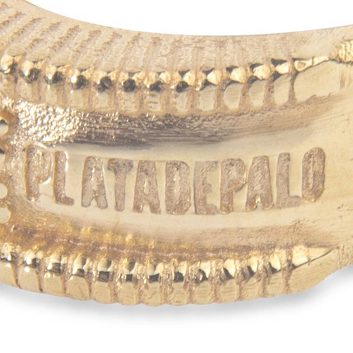 PLATADEPALO - Wholesale Multi-Stone Ring - Gold-plated bronze ring with white cubic zirconia.2