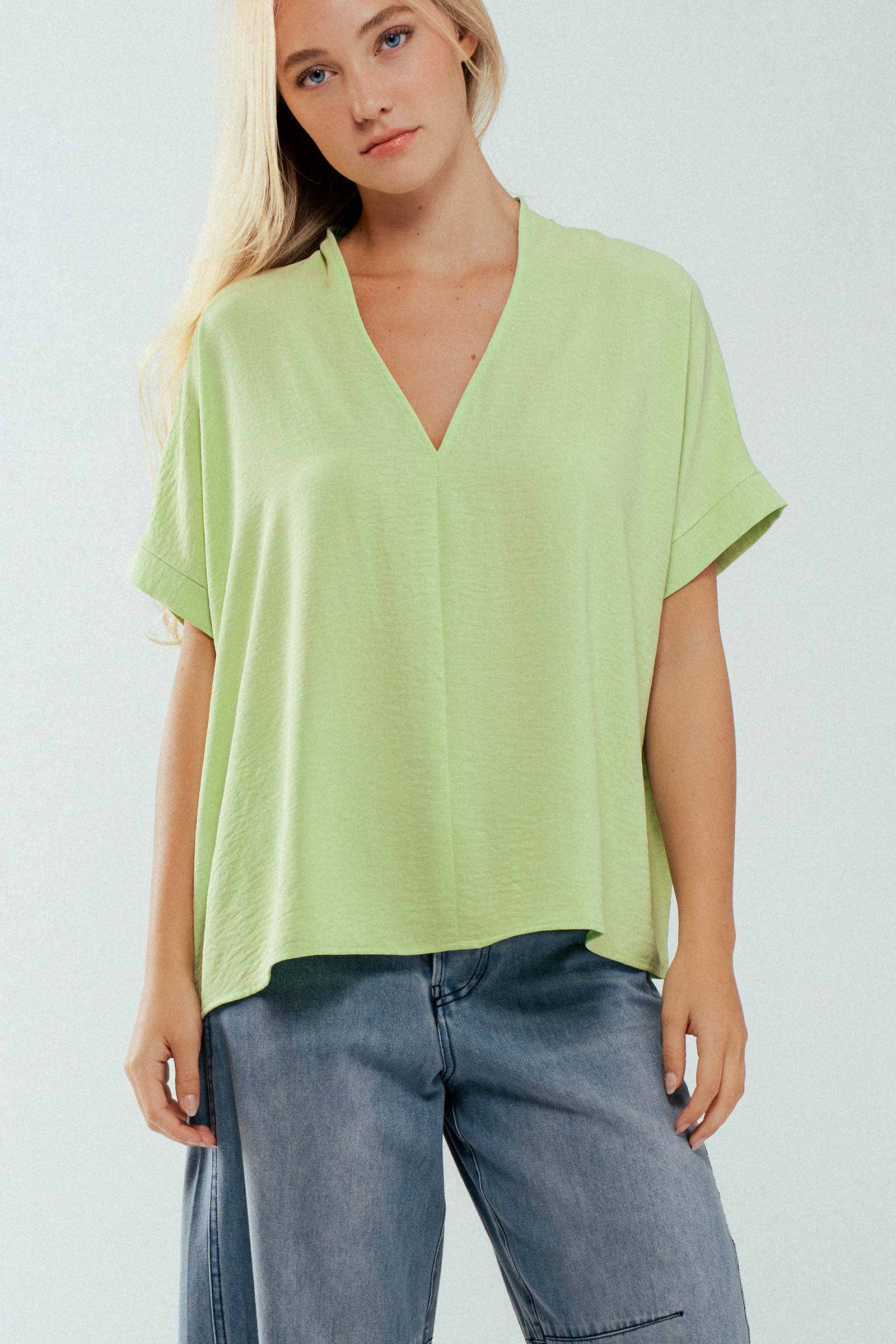 Urban Daizy - Vente T-shirt – femme - Haut à col en V Breezy Airflow-SS13