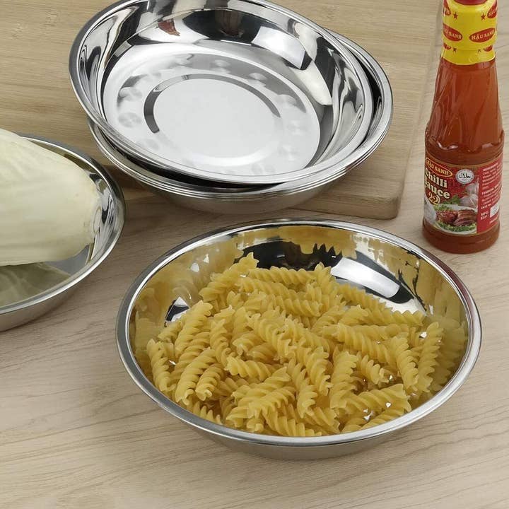 Tsyware - Wholesale Dinner Plate - Stainless Steel Round Plates 7" Dinner Plate Dish3