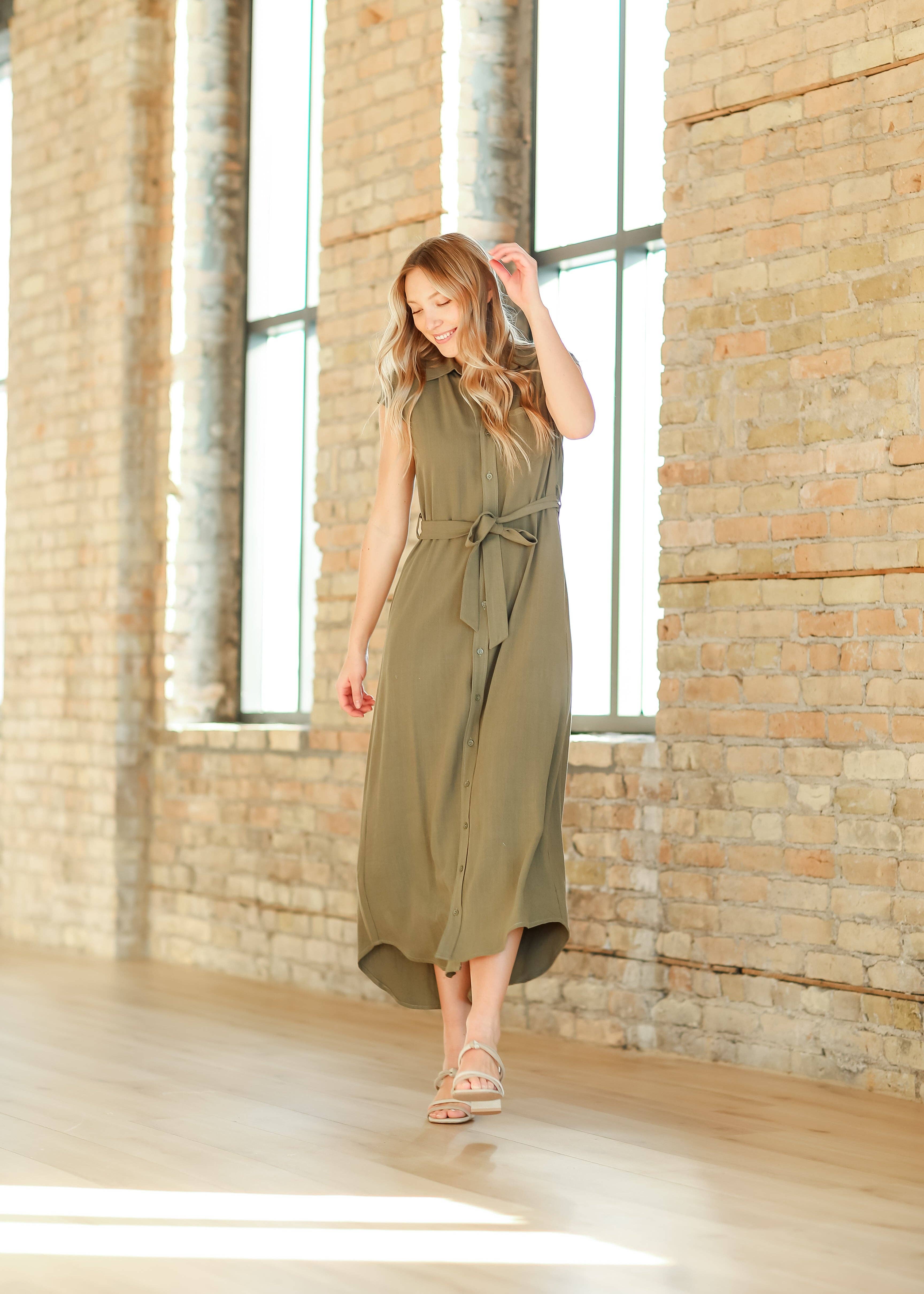 Inherit Clothing Company - Wholesale Dress - Women's - Womens Willow Cap Sleeve Linen Maxi Dress Summer 20255