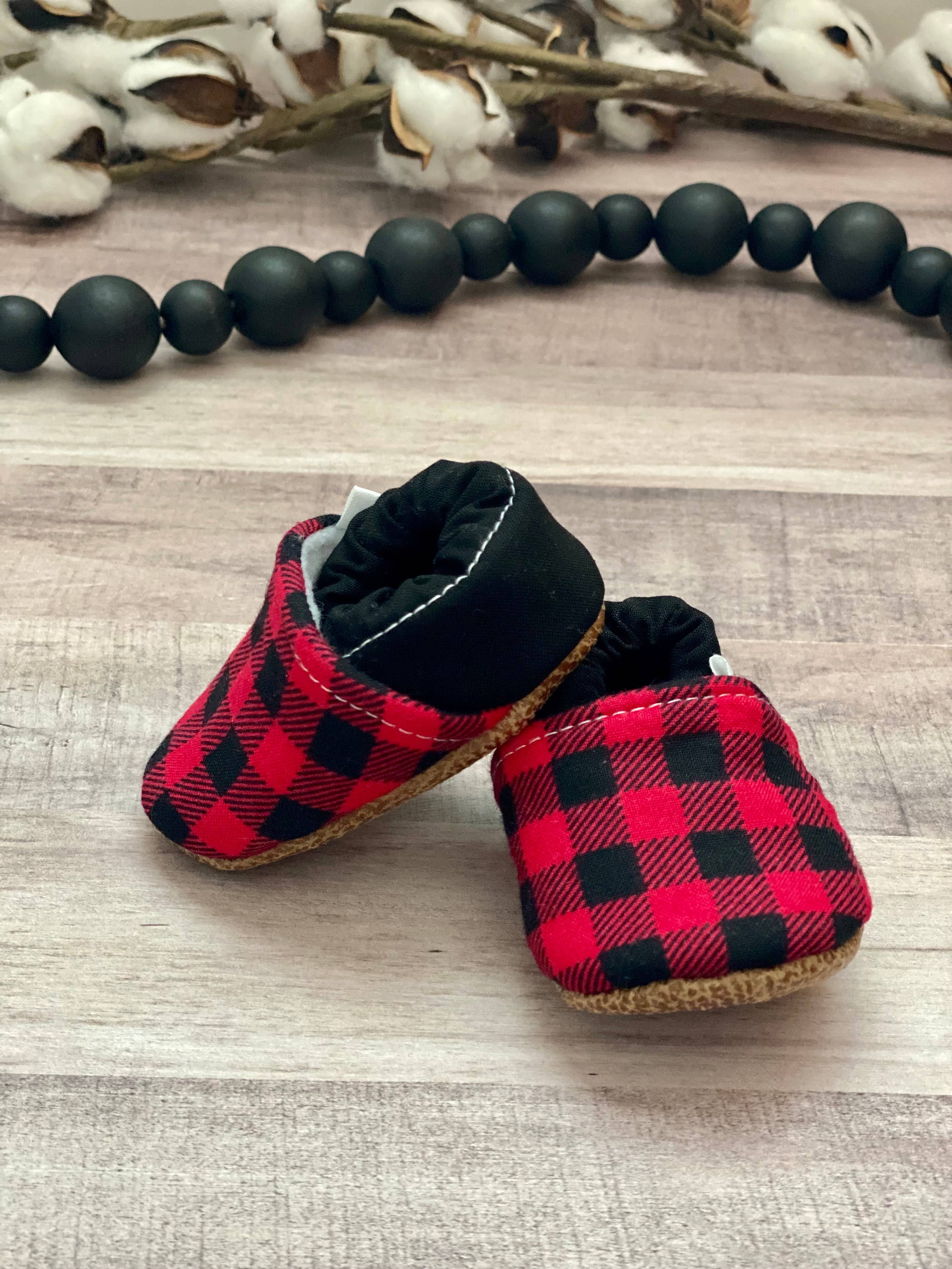 Trendy Baby Mocc Shop - Wholesale Booties - Baby - Red Buffalo with Black Heel2