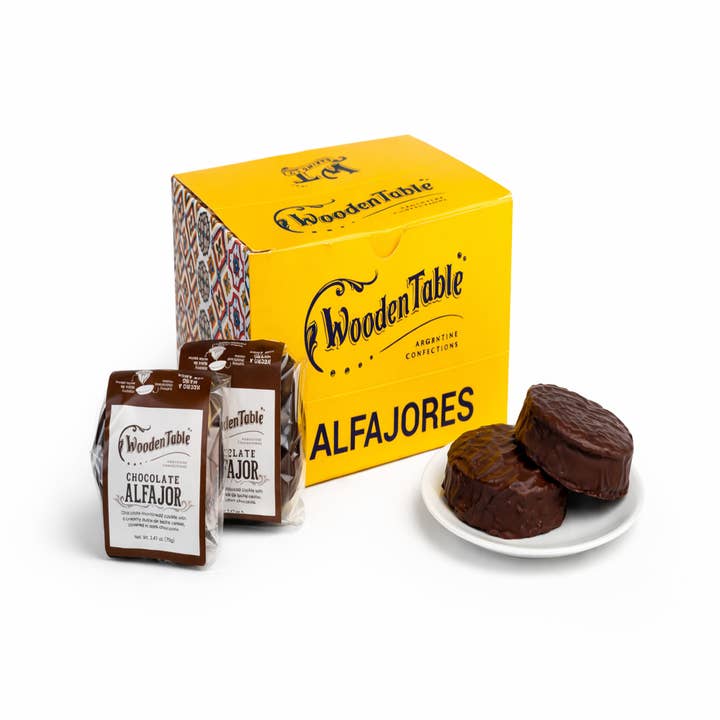 Alfajores XL au chocolat noir (emballés individuellement) pour la vente par Wooden Table Baking Company