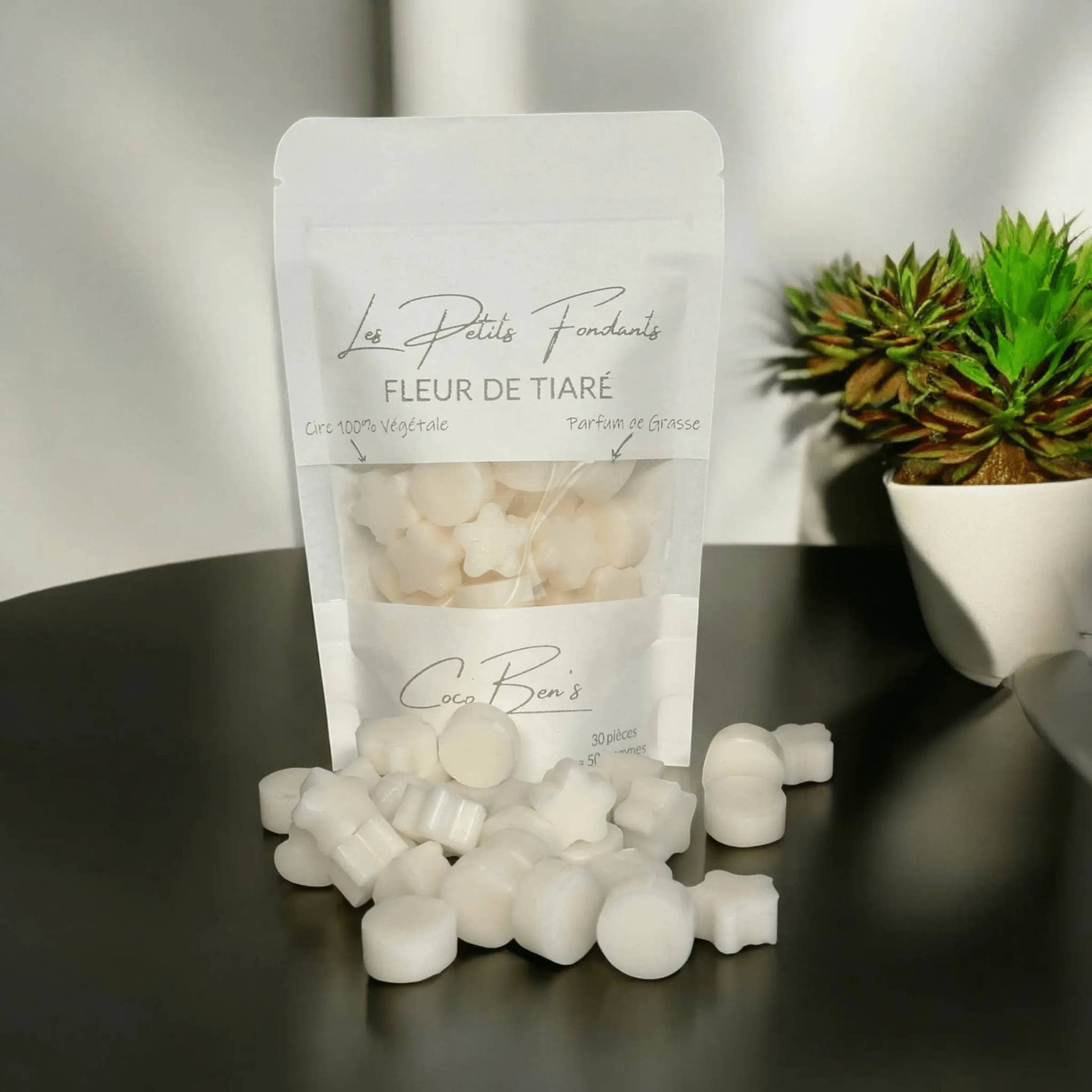CocoBen's – Cera sólida por atacado – Derretidos perfumados - Perfume de Grasse - Flor de tiaré
