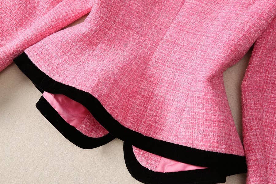 Farbe als Bilder SY314 Elegante Tweed-Jacke mit Maxi-Rock aus Netzstoff und Pailletten für den Großhandel auf Faire10