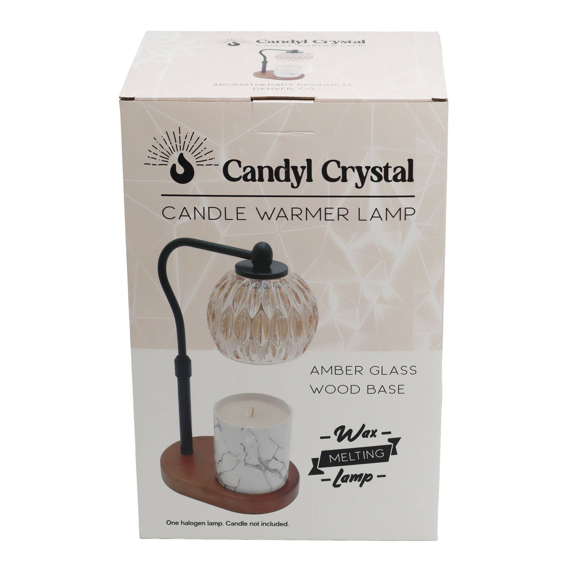 Candyl - Vente Chauffe-cire - Lampe chauffe-bougies, verre de cristal et base en bois, noire7