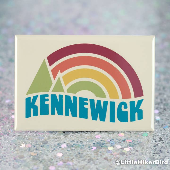 Kennewick Fridge Magnet - Vintage Sunset for wholesale by Little Hiker Bird