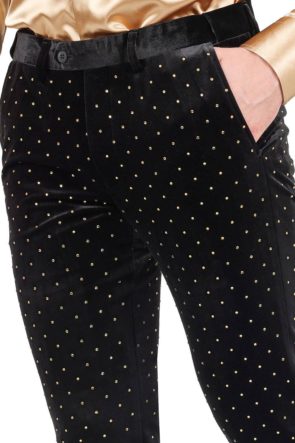 BARABAS - Vente Pantalon de costume – homme - Pantalon chino cintré en velours à strass pour hommes 2CP302024