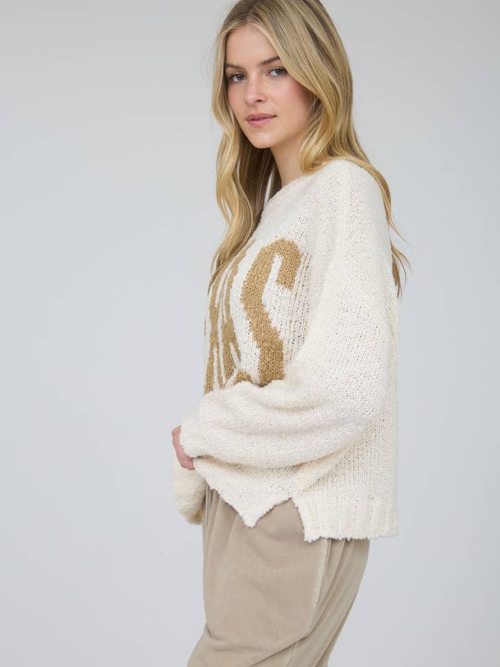 Blu Pepper - Wholesale Knit Sweater - Women's - TEXAS CHUNKY KNIT LONG SLEEVE PULLOVER SWEATER2