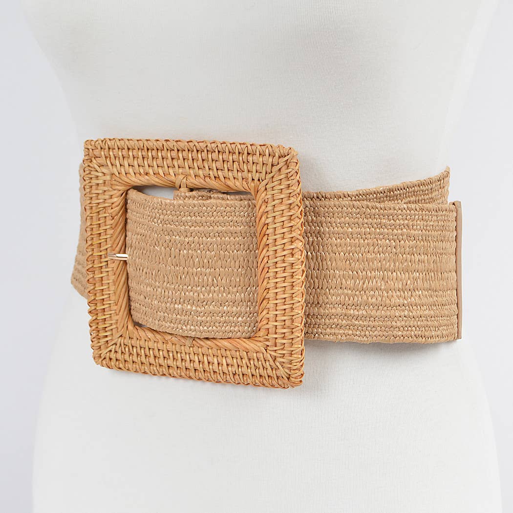 3AM BY H&D ACCESSORIES - Wholesale Belt - Women's - Oversized Bamboo Buckle Waist Elastic Belt2
