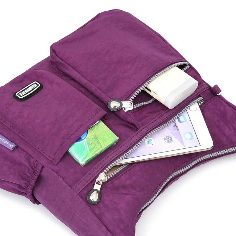 wandf - Vente Sac à bandoulière – femme - Sac bandoulière en nylon, sac à main multi-poches10