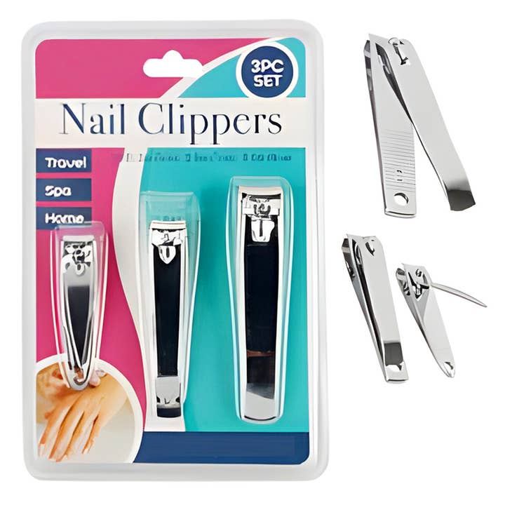Deluxe Import Trading - Wholesale Nail Clipper/Scissor - 3Pc Nail Clippers