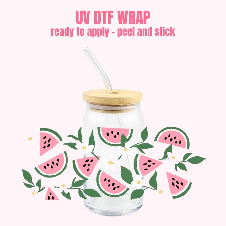 UV DTF Cup Wrap Watermelon F15 for wholesale by One Stop Cups