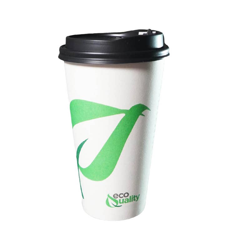 EcoQuality - Wholesale Disposable Cup - 20Oz Disposable Compostable Biodegradable White Paper Coffee