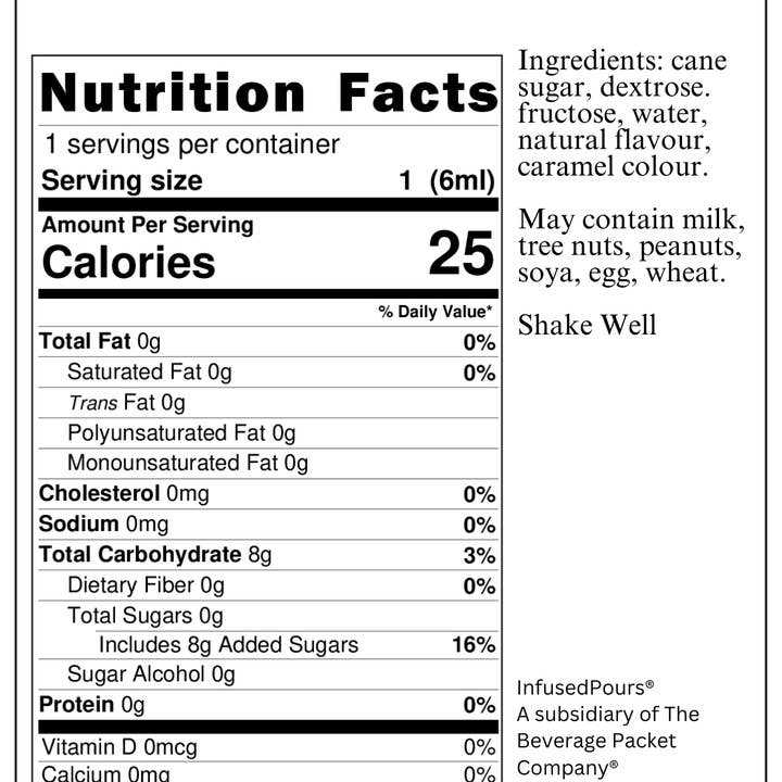 The Beverage Packet Company - Wholesale Flavoured syrup - 1 Bag, Variety Pack (Vanilla Caramel Hazelnut) 6mL2