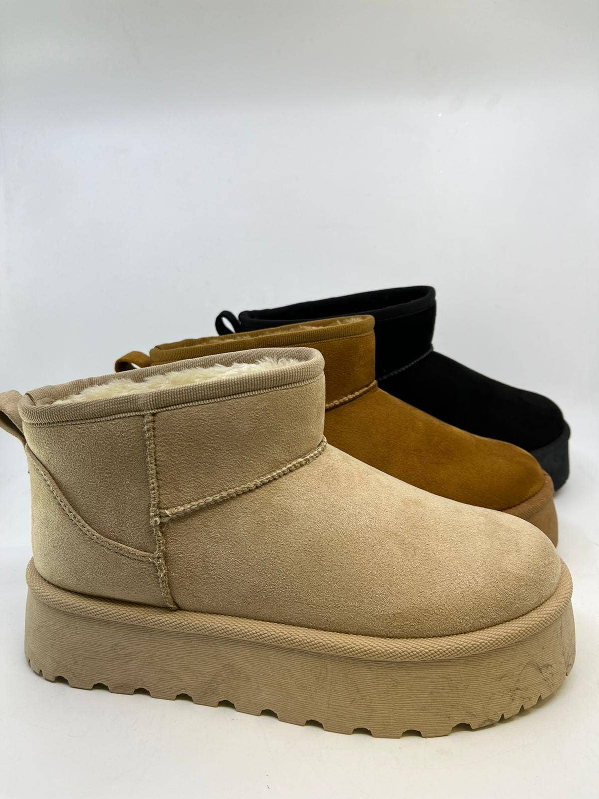 Pazzle - Wholesale Laarsjes - Dames - MOON-01 dames winterlaars met nep bontvoering en satijnen strik4