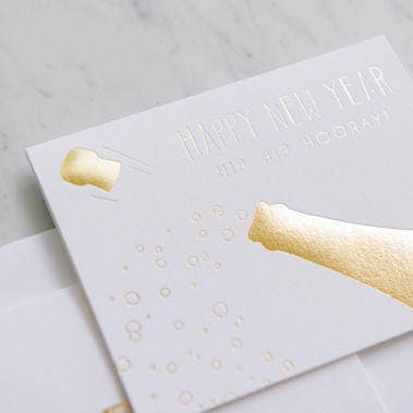 1132 - Cartão de Ano Novo Champange por atacado de Farmwood Press