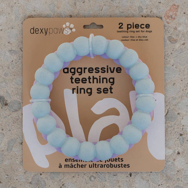 2 x Ring Aggressive Chew Toy Set - Lilac & Blue and other Purchase Wholesale super chewer. Free Returns & Net 60 Terms on Faire trending on Faire.