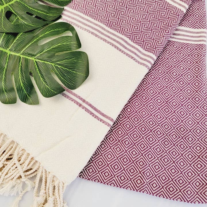 100% Cotton Throw Blanket 40"X70"-Easy fold throw CHERRY for wholesale by EBRU Home