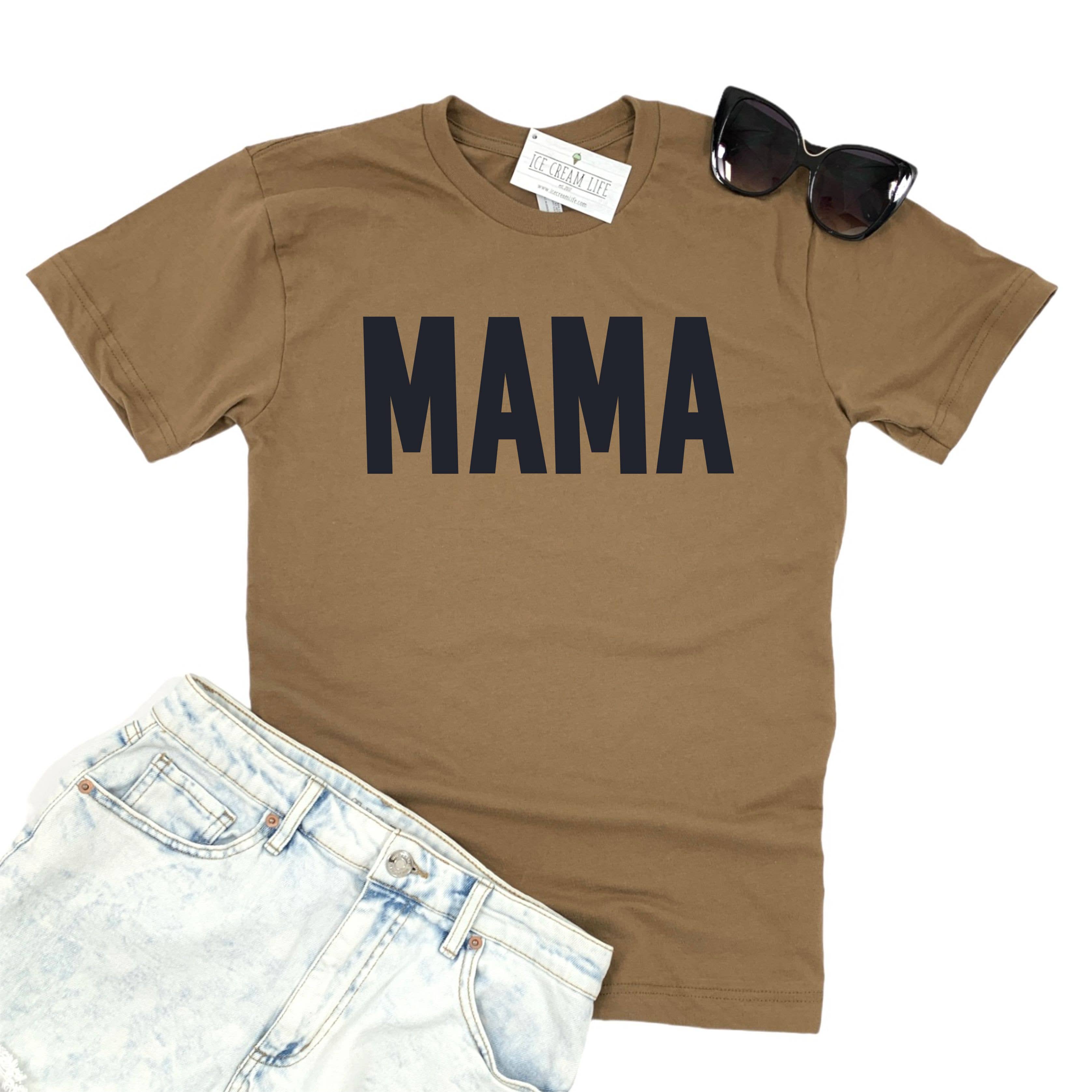 Ice Cream Life - Wholesale Screen Printed T-Shirt - Women's - MAMA BROWN SHIRT MAMA AND BOY MATCHING SHIRTS MOM KID1