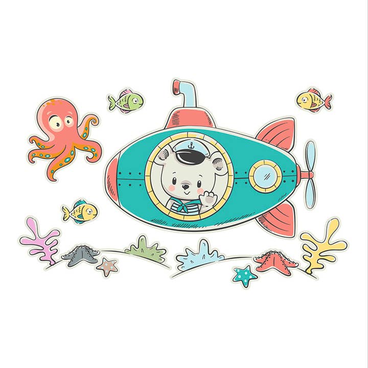 Vinilo infantil bajo del mar para venta al por mayor de Pinted