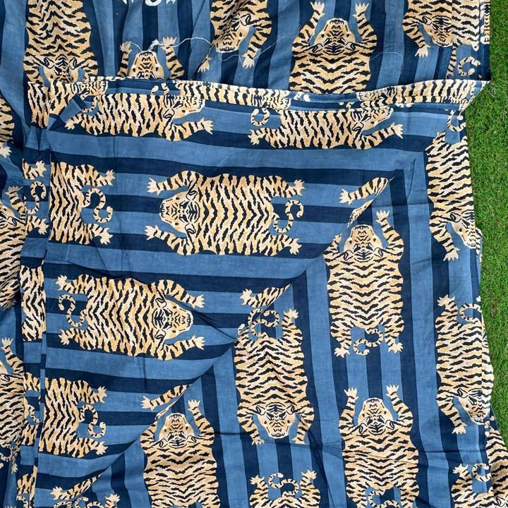 bhavnas boutique - Wholesale Fabric Paint - Tiger Printed Cotton Women Clothing Dress Fabric By The Yard3