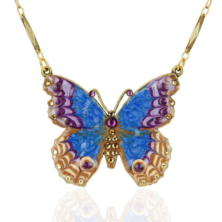 Collier papillon en cristal multicolore Opulent Sunset pour la vente par Anne Koplik Designs, Inc.