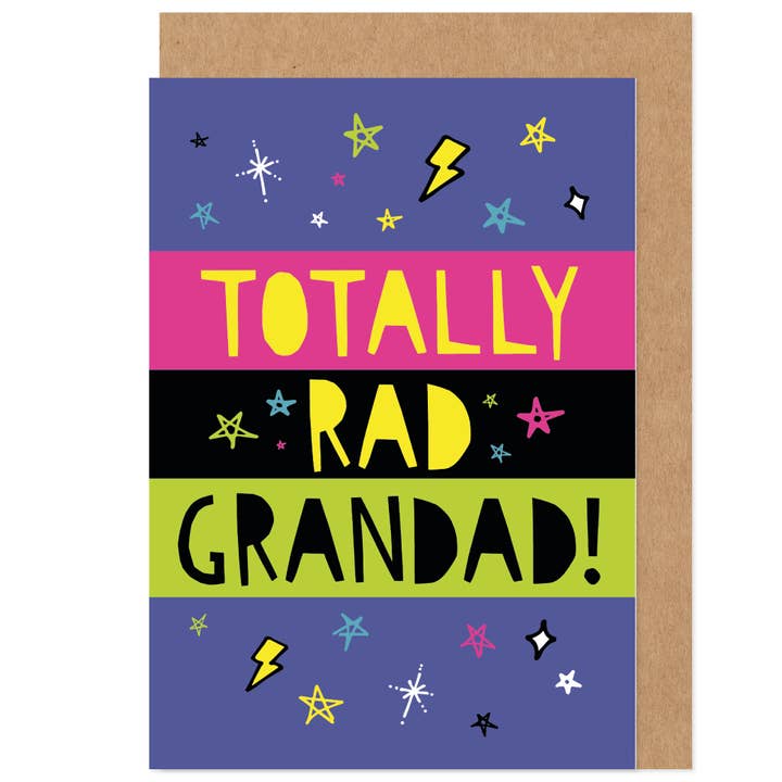 Totally Rad Grandad Father's Day Card for wholesale by Bow & Bell