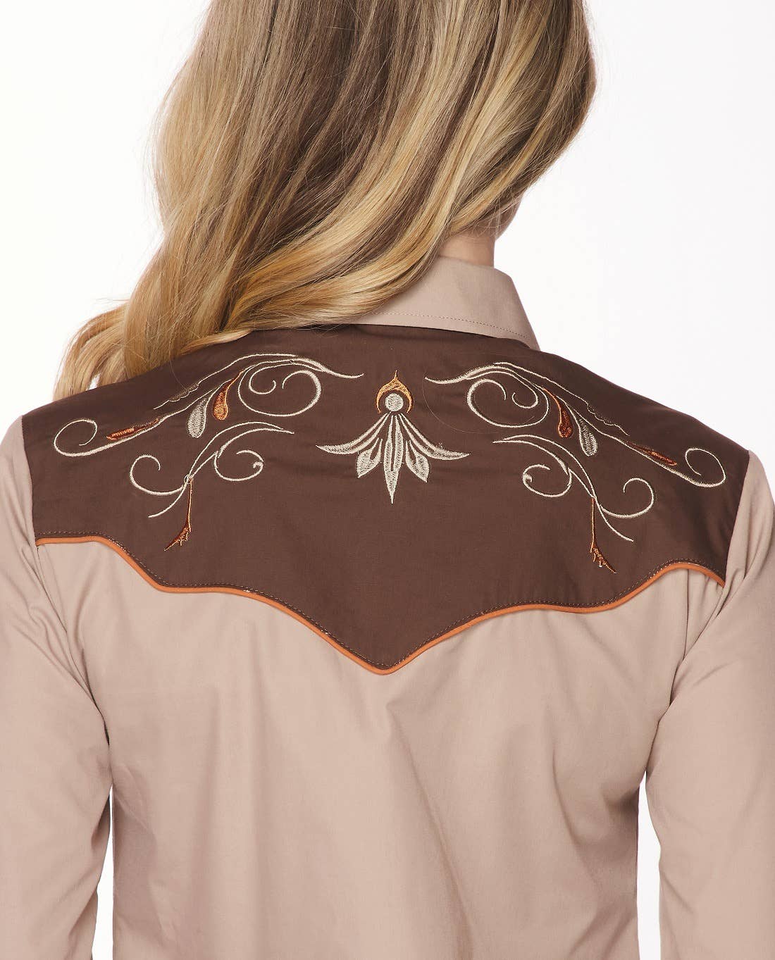 Rodeo Clothing - Vente Chemise à col boutonné – femme - Robe brodée à manches longues d'inspiration western pour femmes77