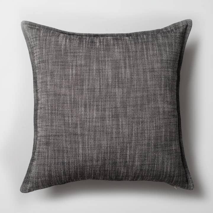 Neutral Linen Square Decorative Pillow Cover Black for wholesale by Fineroom Living
