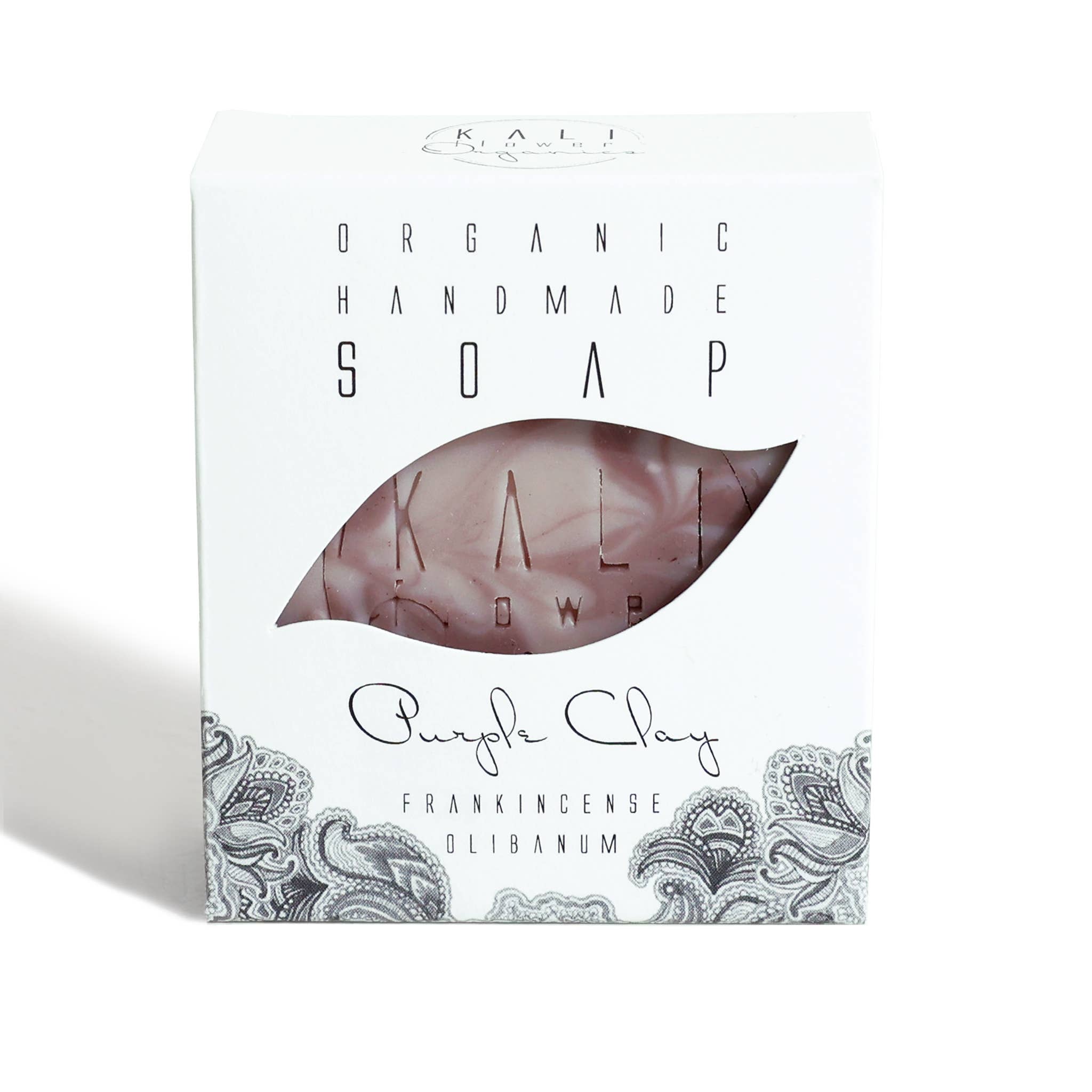 KaliFlower Organics - Wholesale Bar Soap - Organic Handmade Soap - Purple Clay with Frankincense1