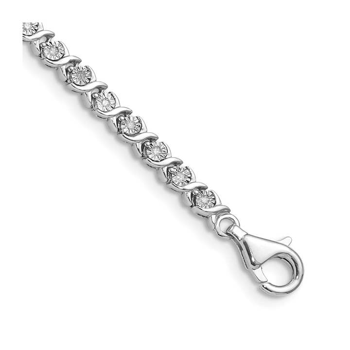 Tennisarmband i sterlingsilver med naturliga diamanter för wholesale av Fine Diamond