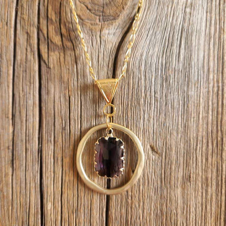 Huckleberry Creek Ring and Rectangular Crystal Pendant for wholesale by Cool Water Jewelry