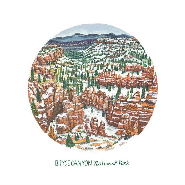 Bryce Canyon Circle Print for wholesale by Erin Vaughan Illustration
