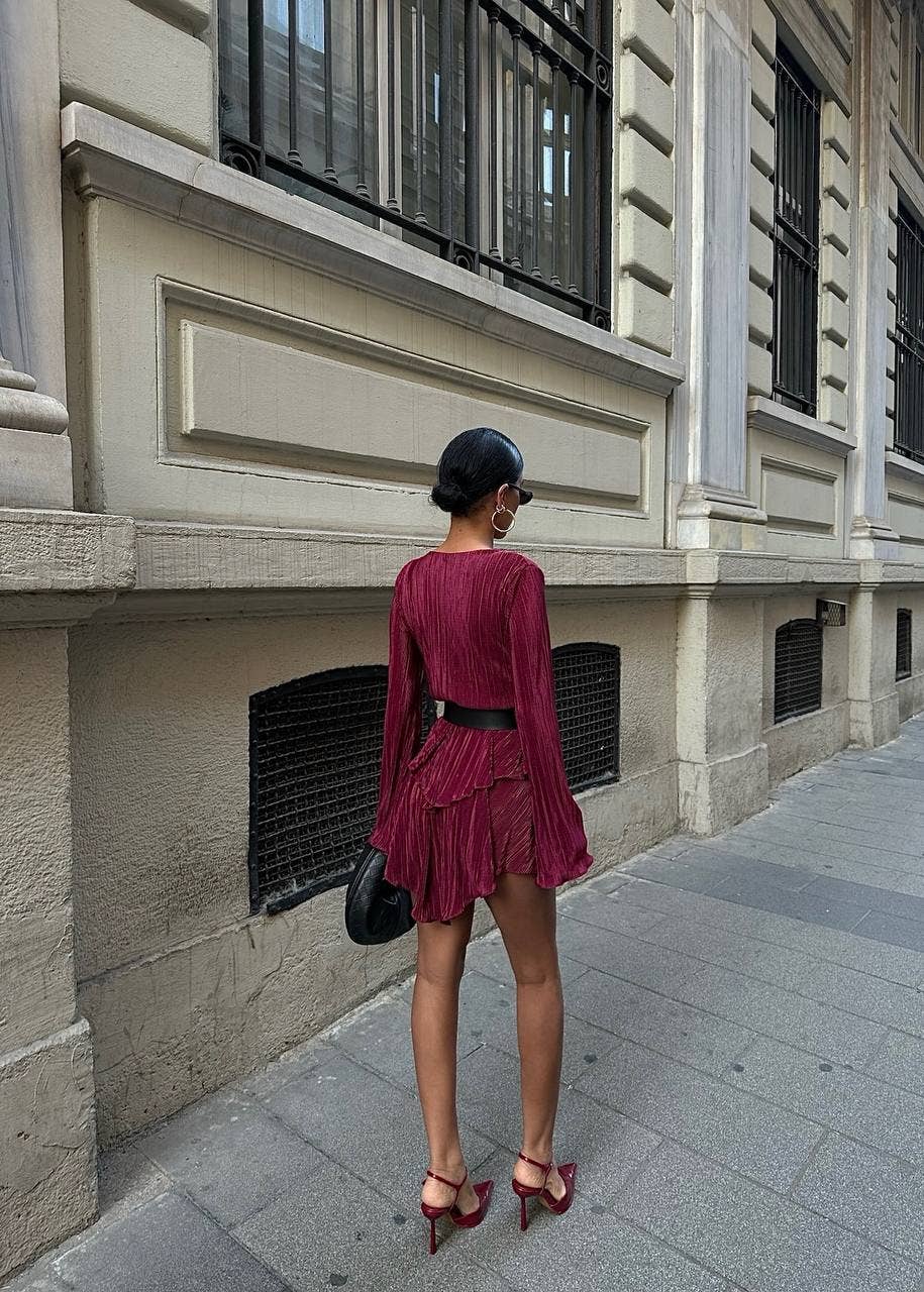 Standpoint Top - Wholesale Dress - Women's - The Bella Pleated Mini Dress – 100612