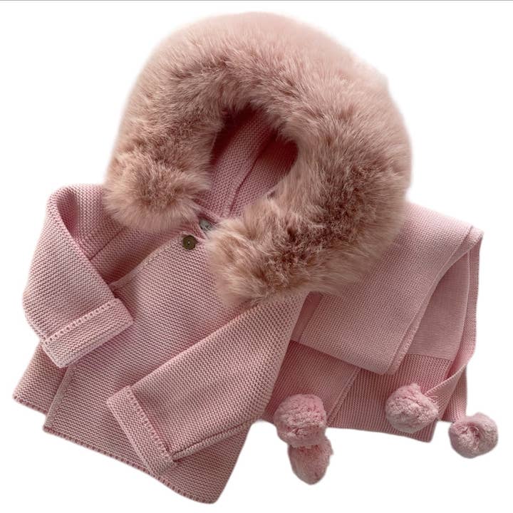 A Soft Idea - Wholesale Jacket - Baby - 1631 - Knit Jacket with Removable Faux Fur6