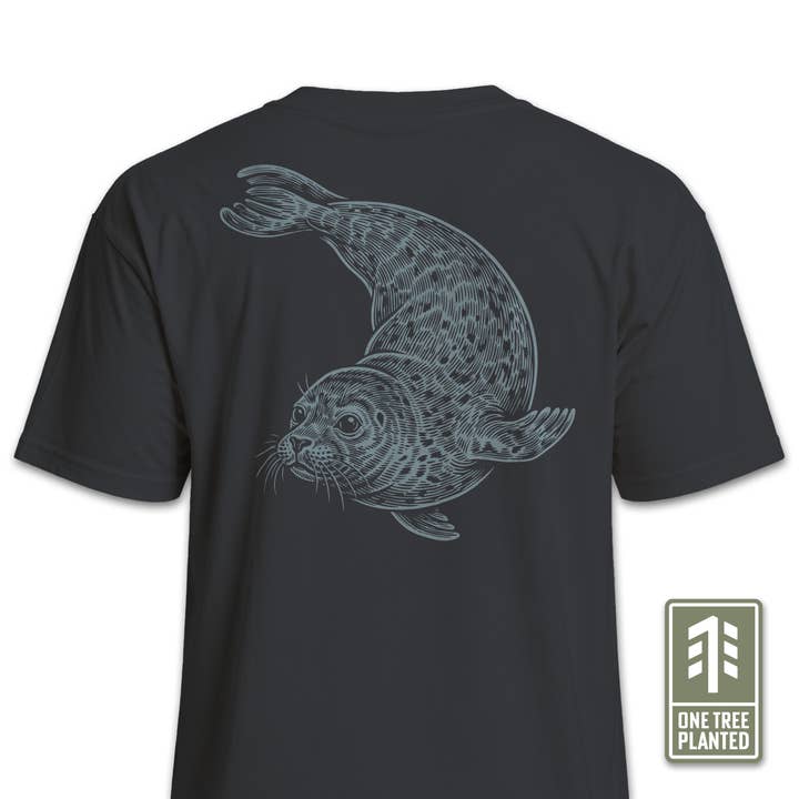 Harbor Seal Graphic T-Shirt – Nautical Wildlife Back Print for wholesale by Symmetree