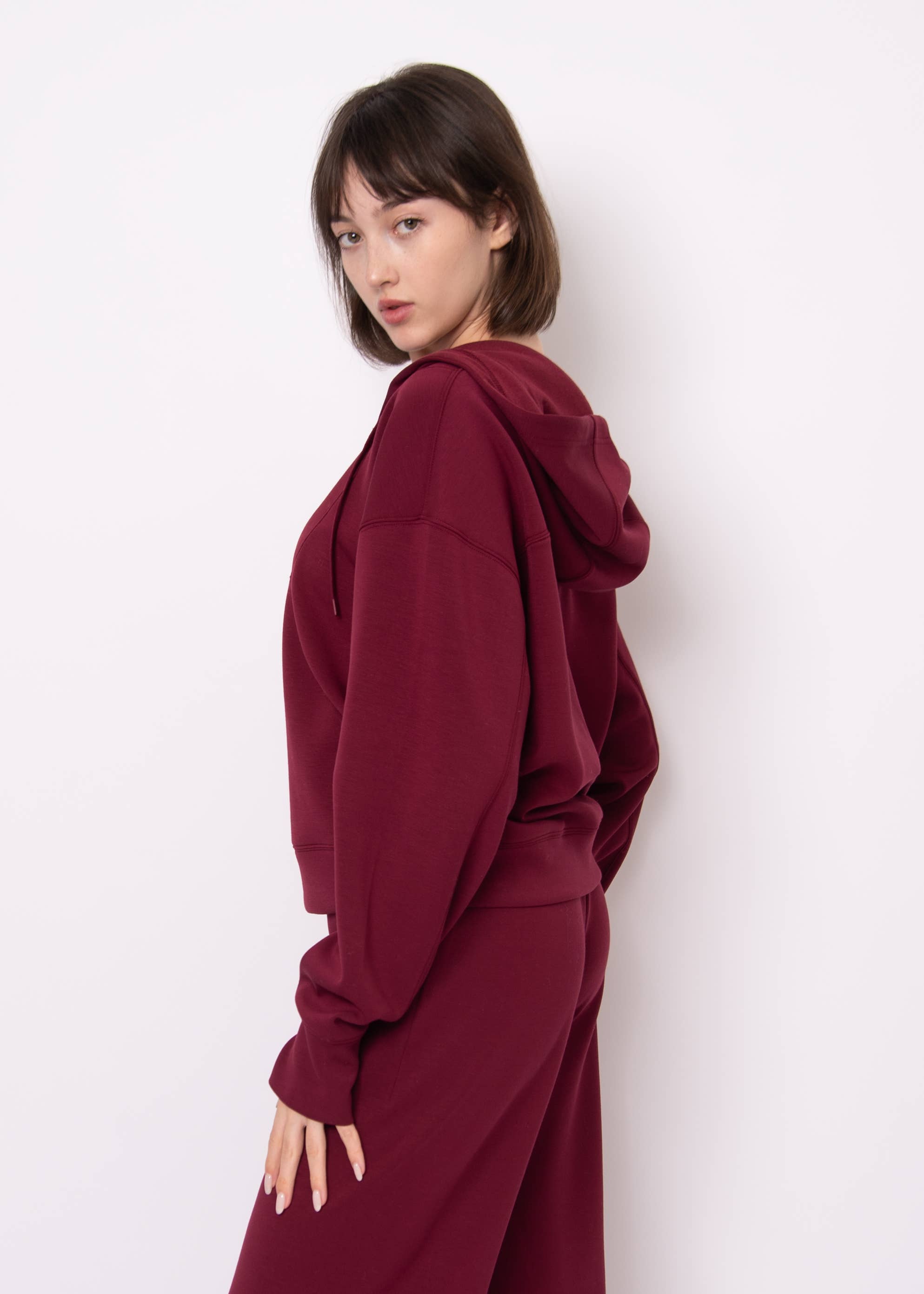 RD Style - Wholesale Hoodie - Women's - SALLIE SOFT KNIT LS SNAP FRONT HOODIE-77T247S3