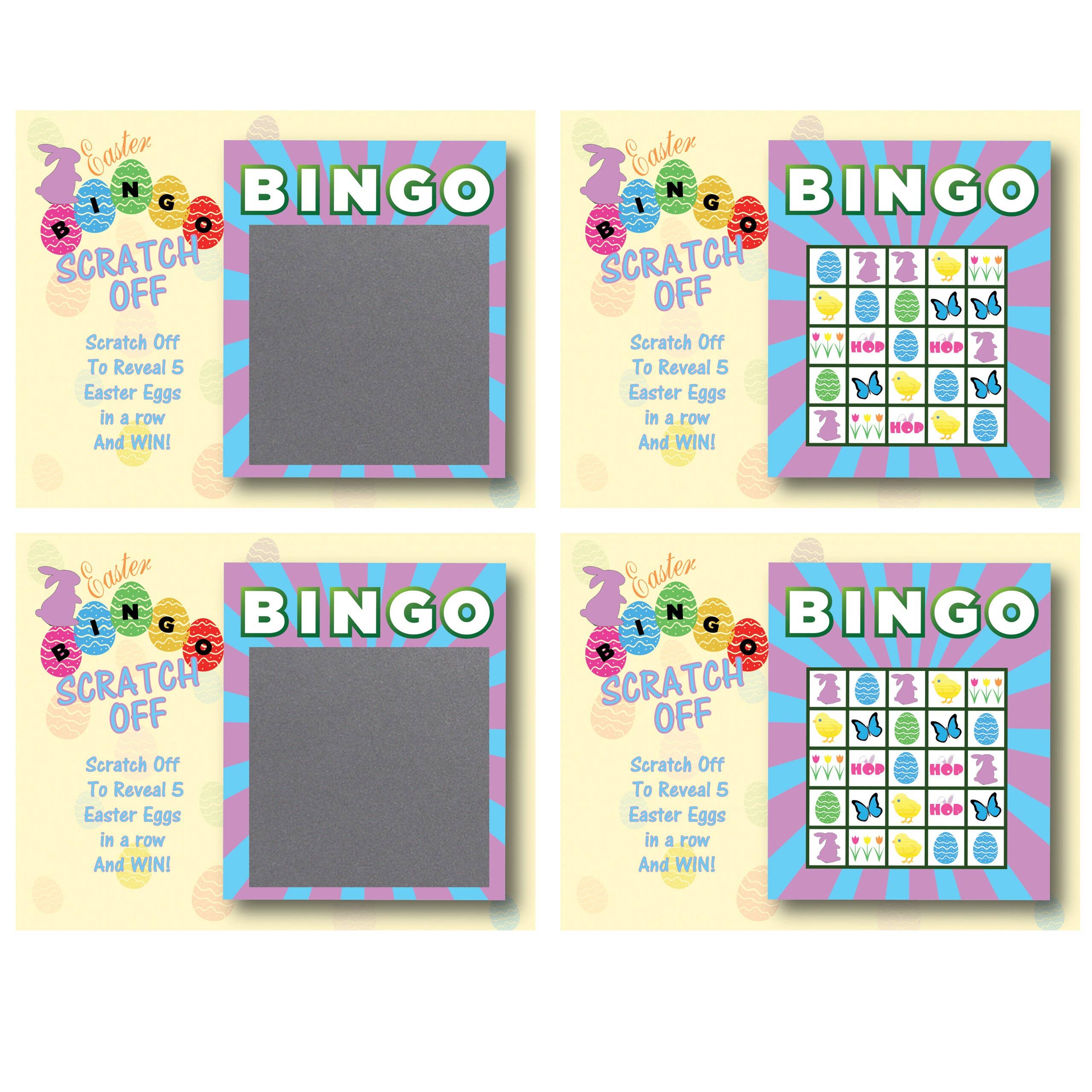 My Scratch Offs - Wholesale Card Game - 50 Easter Bunny BINGO Scratch Off Game Cards1