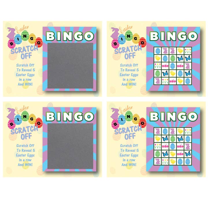 My Scratch Offs - Wholesale Card Game - 50 Easter Bunny BINGO Scratch Off Game Cards1