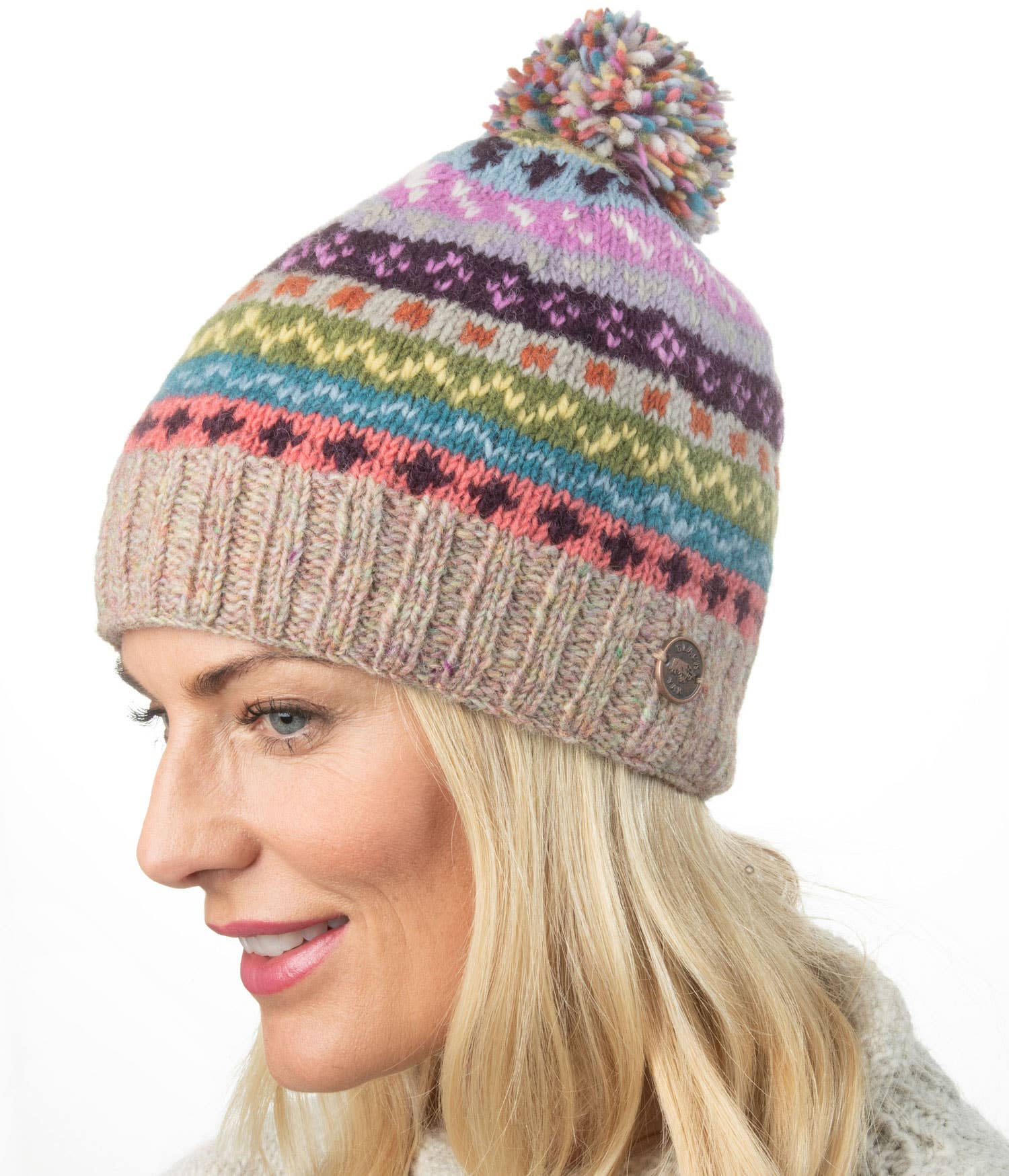 Black Yak Ltd - Wholesale Beanie - Unisex - Fair Isle Bobble Hat - Pure Wool - Knitted - Fair Trade14