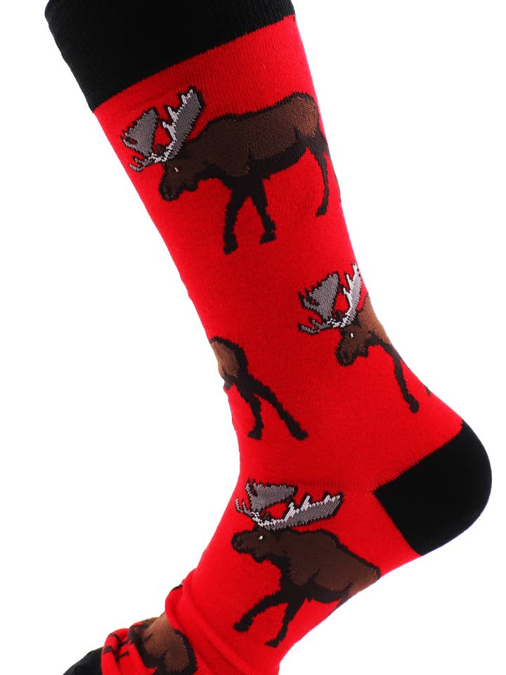 Moose Unisex Sjove Crew Novelty Sjove Sokker for engroshandel hos SoXcellent