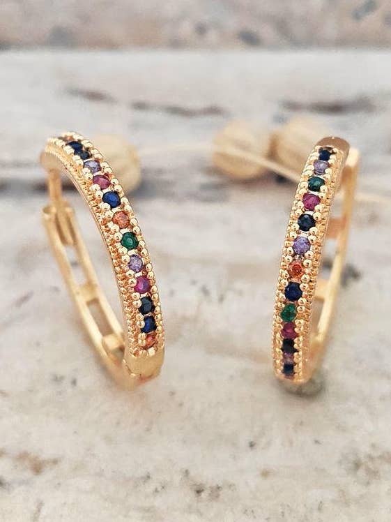 Argolas geométricas banhadas a ouro • Brincos minimalistas marcantes por atacado de noca Jewelry