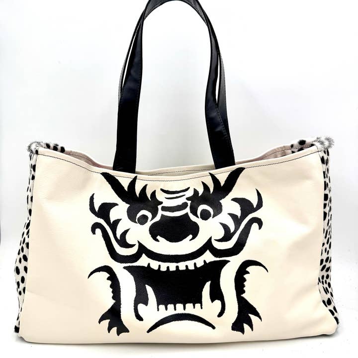 Cream black Gamer tote for wholesale on Faire