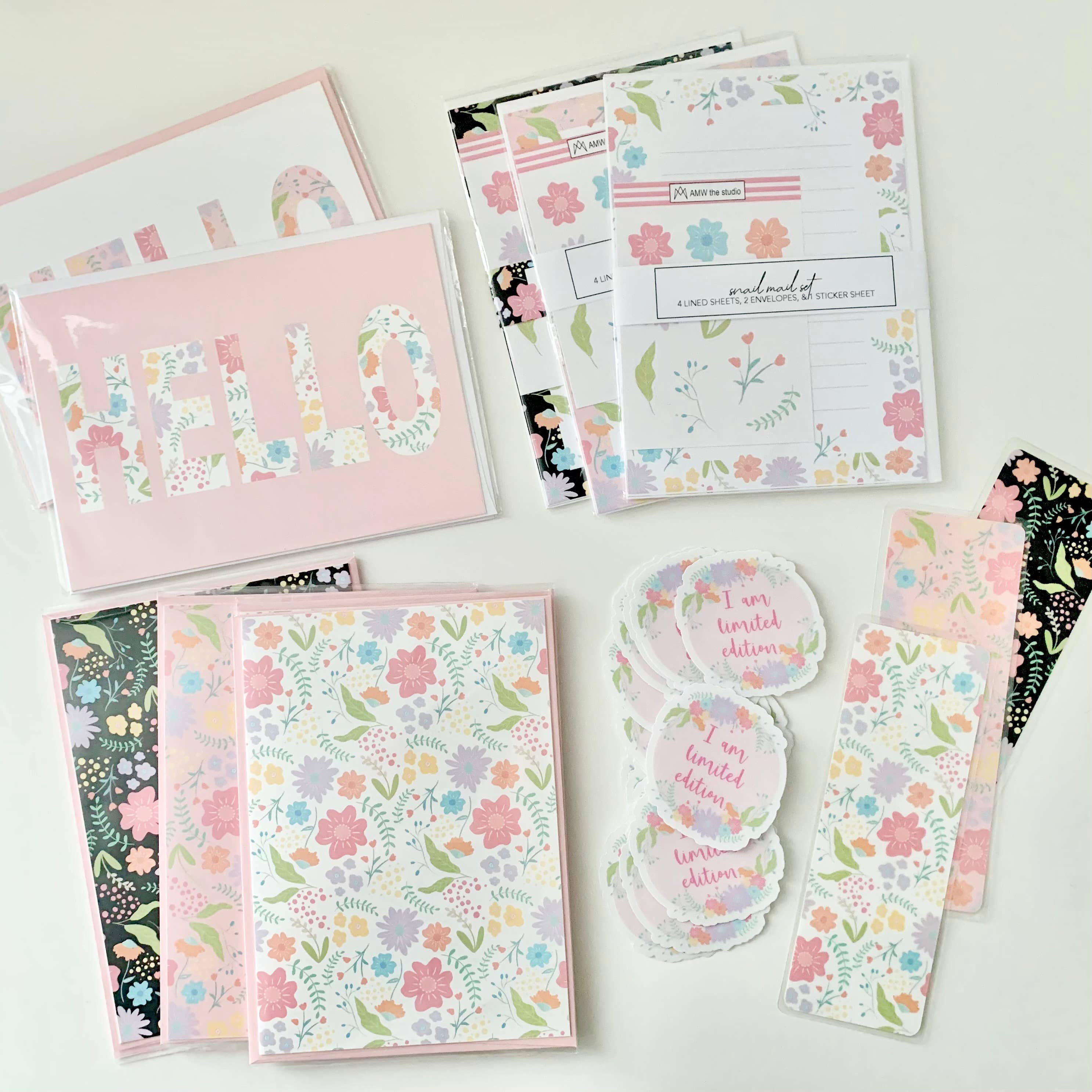 AMW the studio - Wholesale Stationery/Notecard Set - Spring Blooms Letter Writing Set3