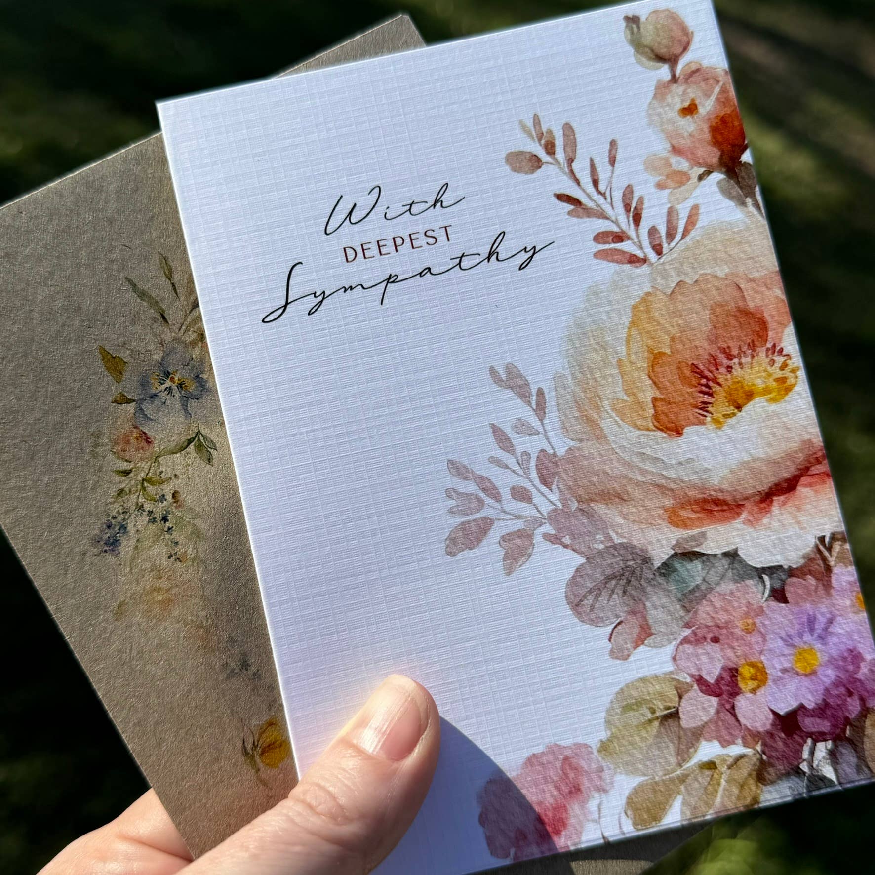 Scattered Seed Co - Vente Carte de condoléances - Carte de condoléances florale de printemps - Avec nos plus sincères condoléances4