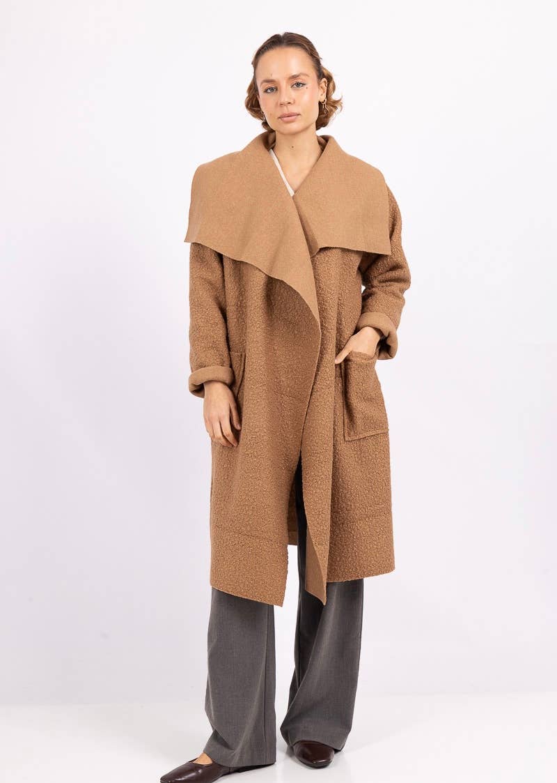 LINEN & COTTON HOUSE - Vente Manteau – femme - VESTE BOUCLETTE MATIERE RESPONSABLE + SIZE  35122 79