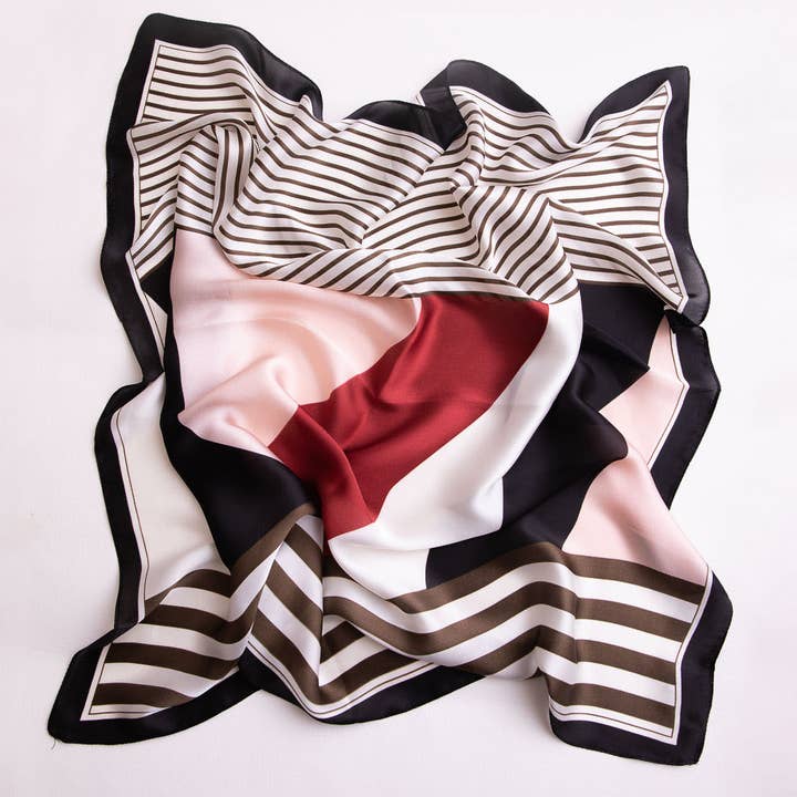 Leto Accessories - Wholesale Bandana - Women's - Colorblock Satin Bandana - Silky & Oversized 🤩